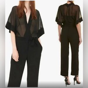 SANDRO Kimonoia Jumpsuit Sheer Top